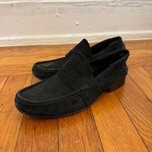 Vera Wang Black Suede Loafers